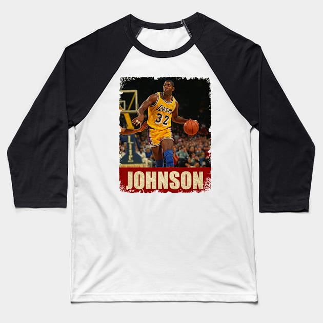 Magic Johnson - NEW RETRO STYLE Baseball T-Shirt by FREEDOM FIGHTER PROD